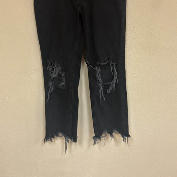 Free People We The Free Maggie Mid-Rise Straight-Leg Jeans Onyx Black NWOT - Picture 6 of 8